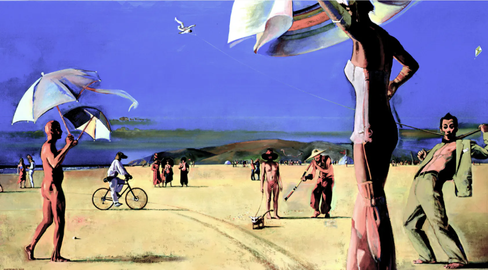 Alain Pontecorvo, Burning Man, huile sur toile